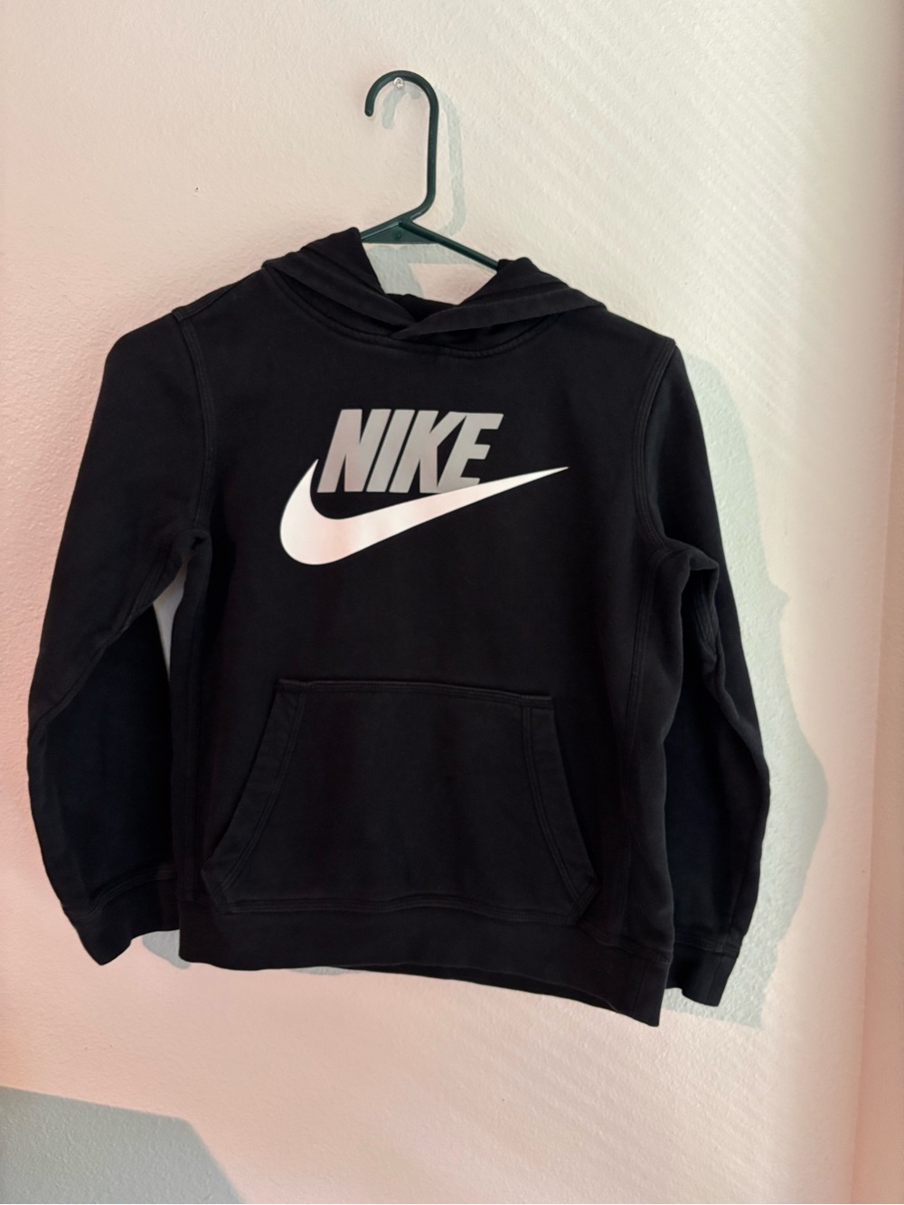 Nike Black Hoodie with White Swoosh Logo